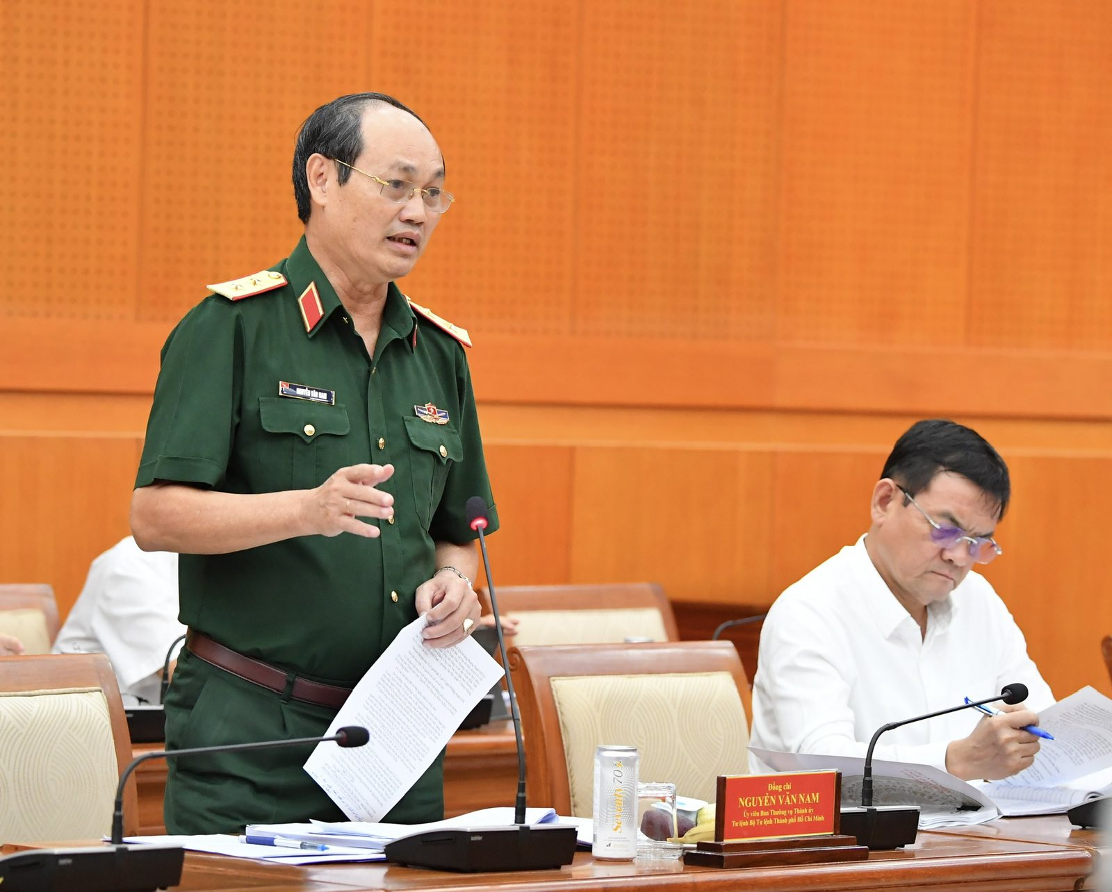 Trung tướng Nguyễn Văn Nam, Tư lệnh Bộ Tư lệnh TP. Hồ Chí Minh phát biểu (Ảnh: Việt Dũng).